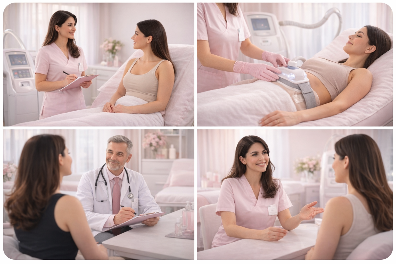 A professional practitioner in a clinical setting, demonstrating the safety protocols and standards followed during La-Lipo treatments to ensure patient well-being.