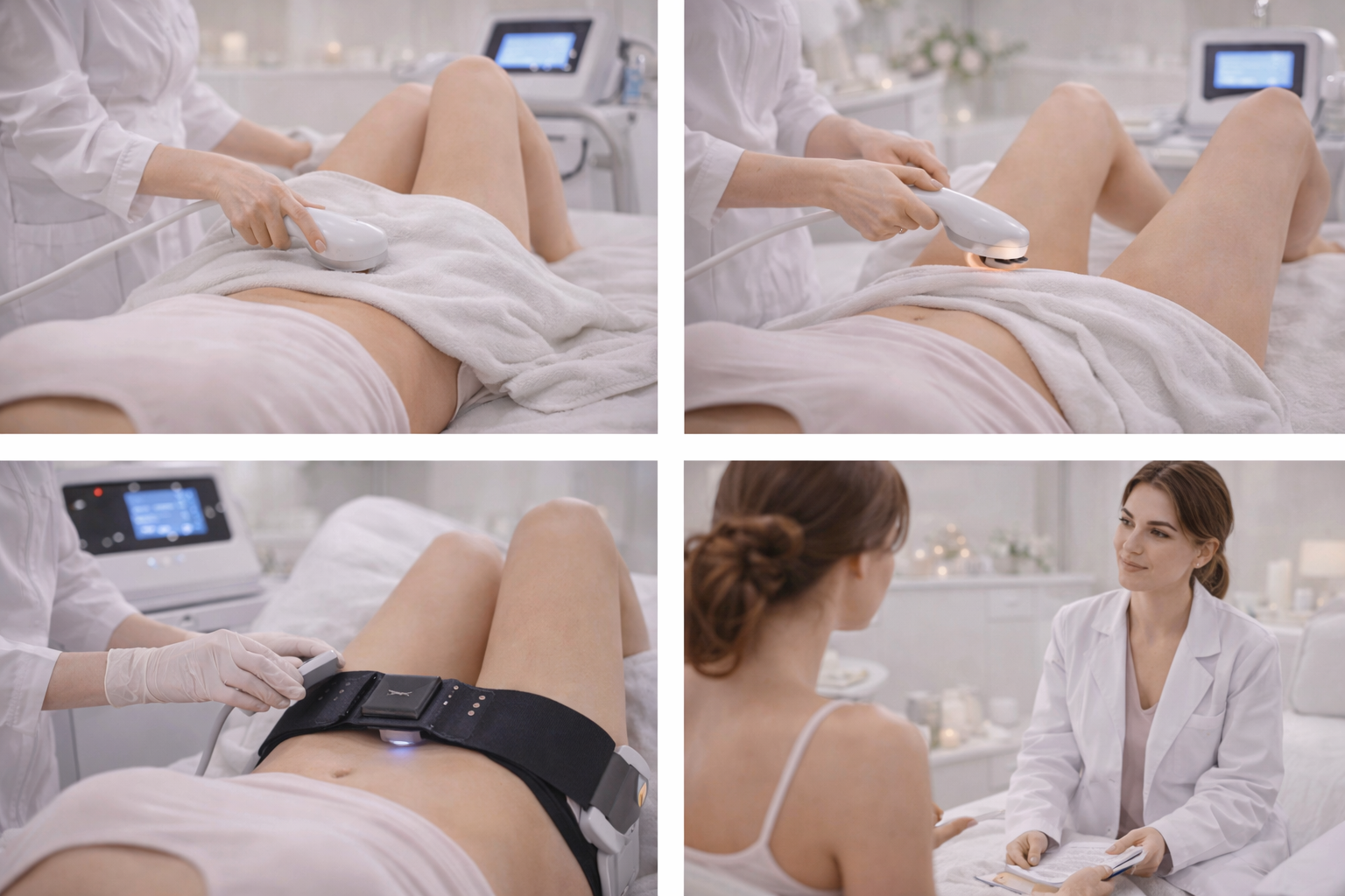 Illustration showing different intimate wellness and pelvic health concerns that can be treated with La Lipo Services