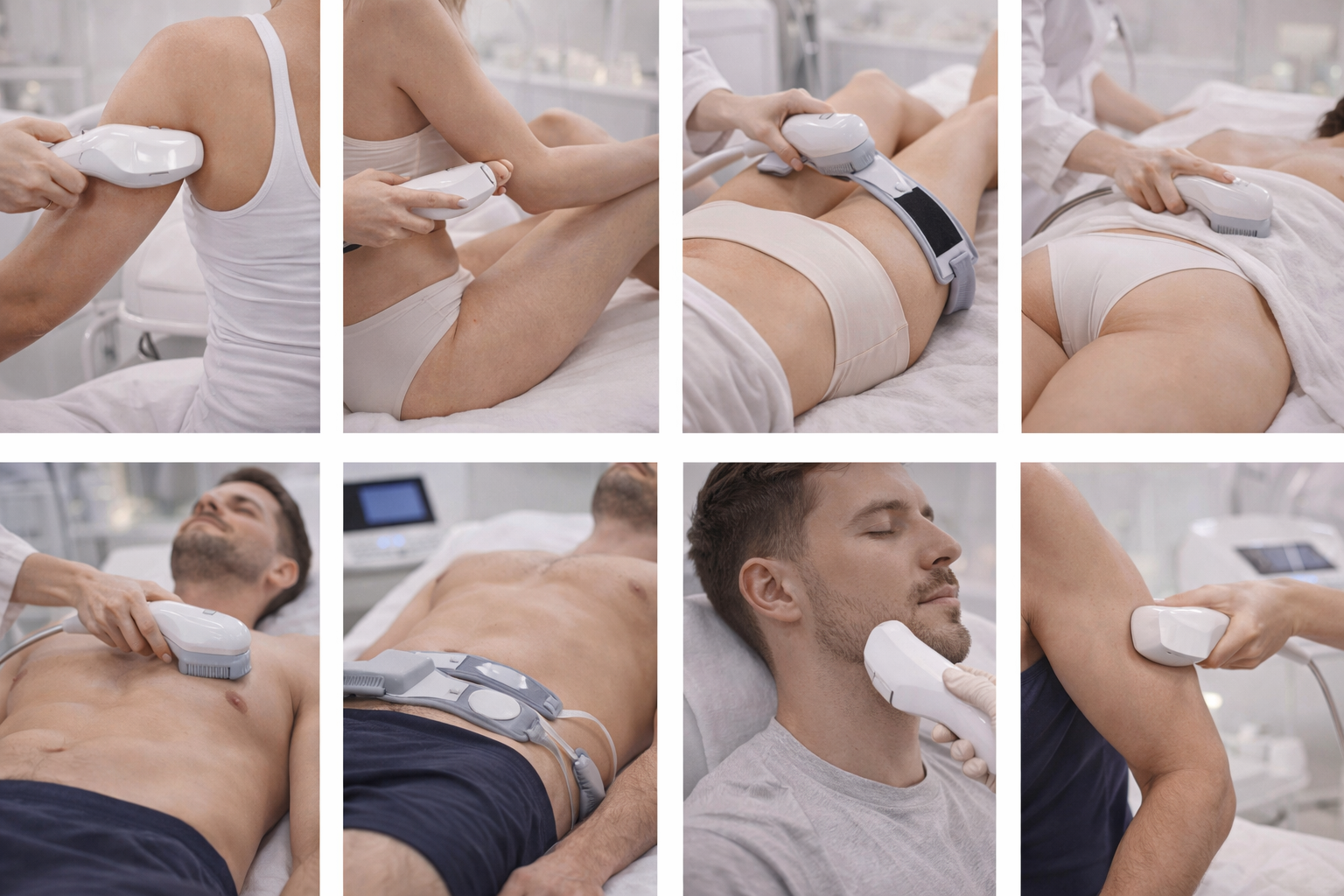 Illustration showing different body areas that can be treated with La Lipo Services